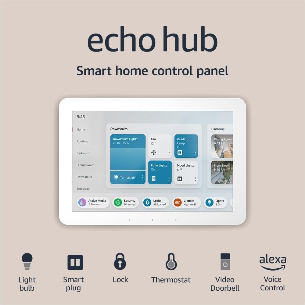 Like-New Amazon Echo Hub | 8” smart home control panel with Alexa | Compatible with thousands of devices