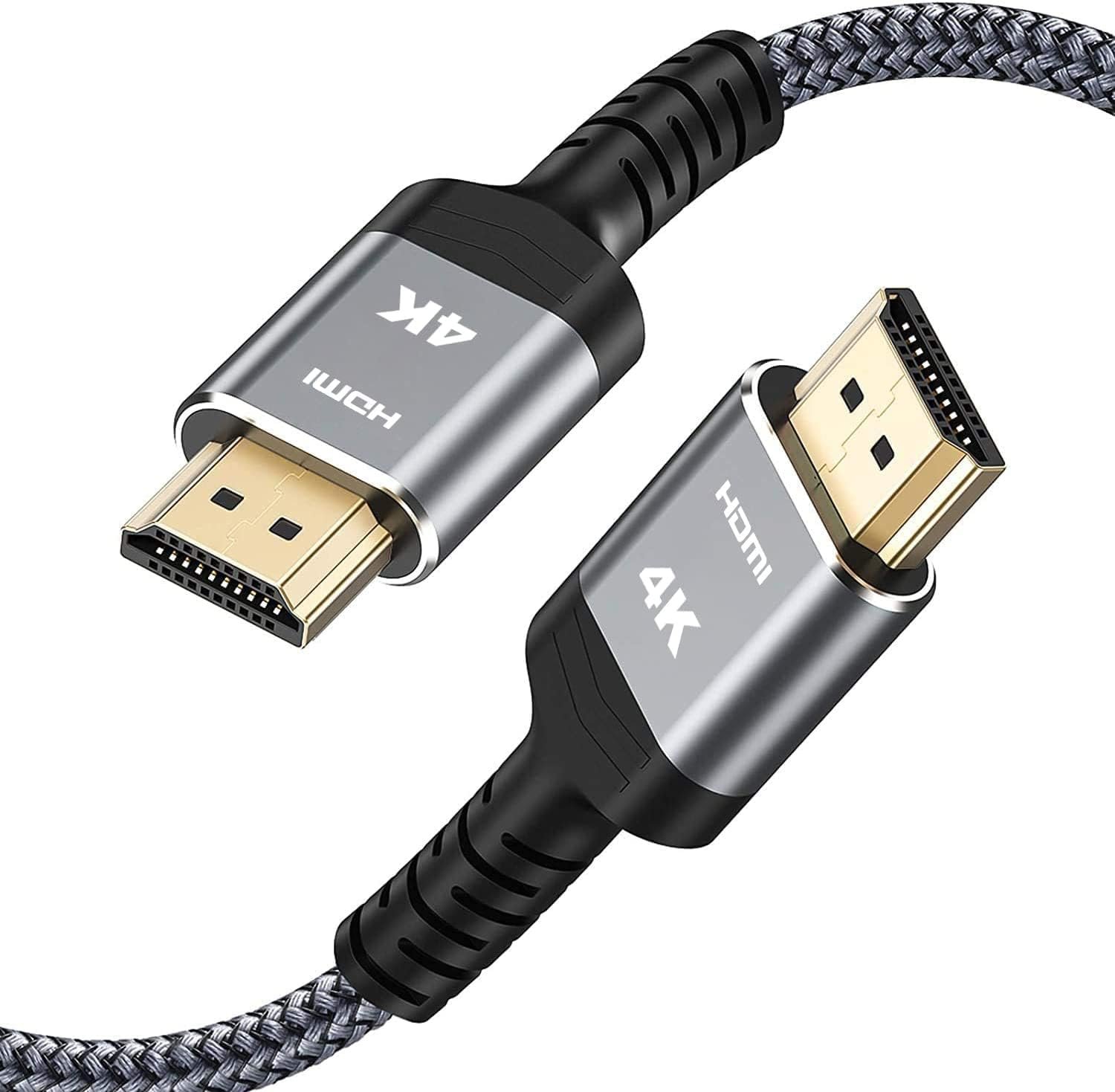 Highwings 4K Short HDMI Cable 2.36ft/72cm Total Length,2ft/61cm Cable Length HDR Braided HDMI Cord, High Speed with Ethernet/ARC, 3D, HDCP 2.2, Compatible for PS-4/3/Monitor/Streaming Media