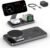 Foldable 3 in 1 Wireless Charging Station for Apple Magsafe Charger Stand,Fast Magnetic Wireless Charger Station for iPhone 17 Air 16 15 14 13 12 Series,Airpods Pro,Apple Watch Ultra (Pure Black)