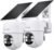 2K Cameras for Home Security-2.4G WiFi Outdoor Camera Wireless Solar/Battery Powered with solar panel, 360° Viewing, AI Human Detection, Color Night Vision, with SD Storage, Works with Alexa(2 Pack)