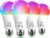 UCB Smart Light Bulbs 130W Equivalent, Color Changing Light Bulb, Work with Alexa Only, 16 Million Colors RGBWW, Music Sync, DIY Flash,1300LM A19 E26 Bluetooth Led Light Bulbs, No WiFi Required,4Pack